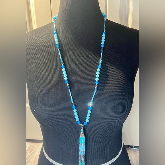 RUSH by Denis and Charles beaded tassel necklace - Picture 1 of 7